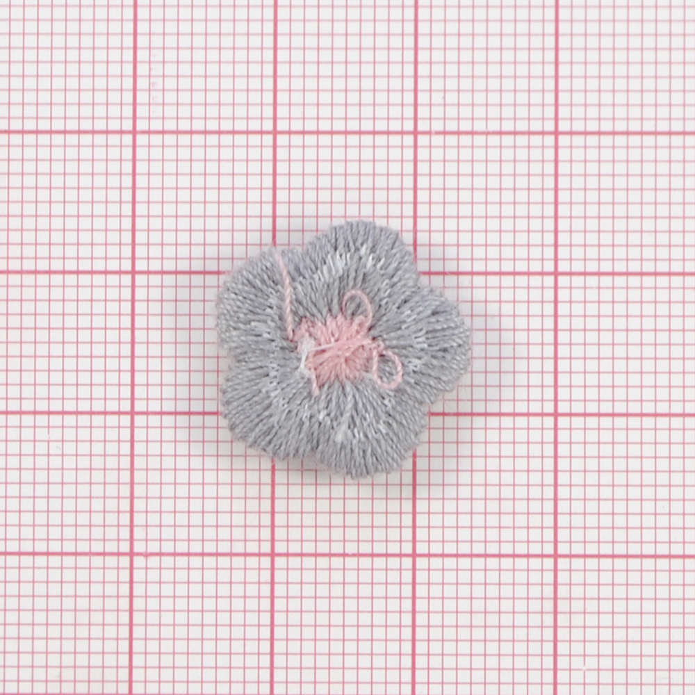 Аппликация тк. приш. дет. цветочек 1,8*1,8см, сер., роз., шт. Аппликации Пришивные Кружевные Вязаные