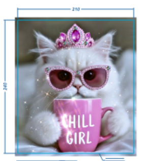 Аппликация композит, Кошка Chill girl, 21*24см, королевский атлас, сублимация, лазер, SS20 32596, шт. Аппликация композит