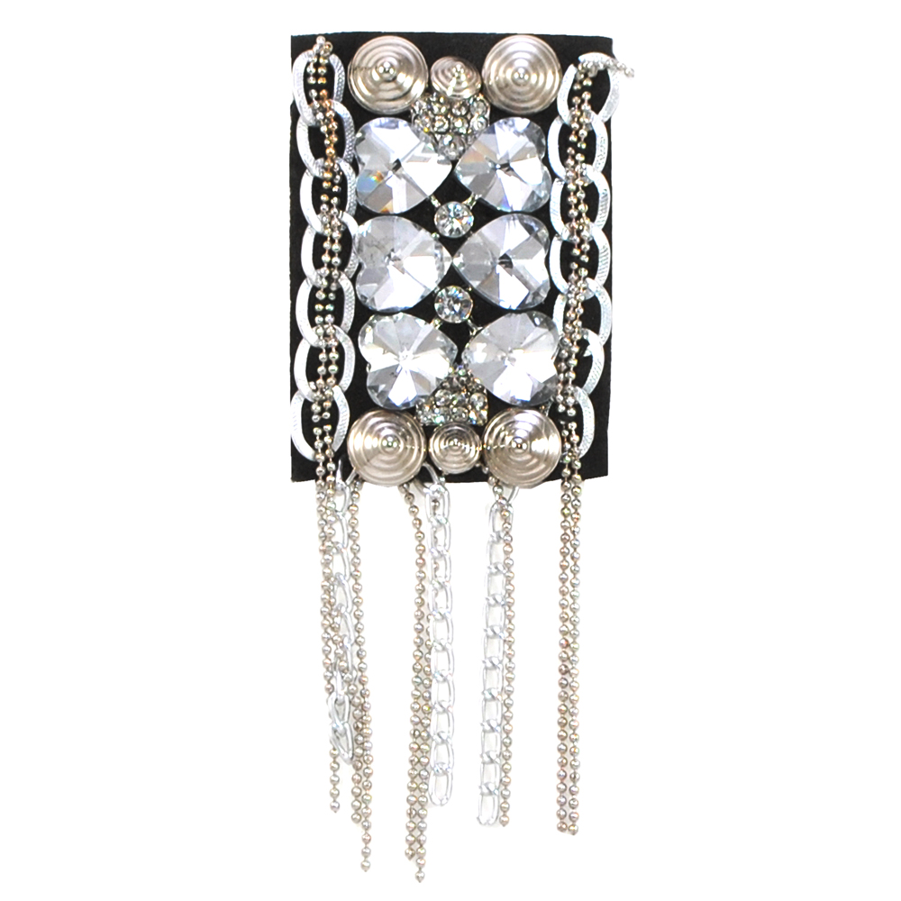 Аппликация декор черн.флиз.прямоуг., цепи. Аппликация Декор