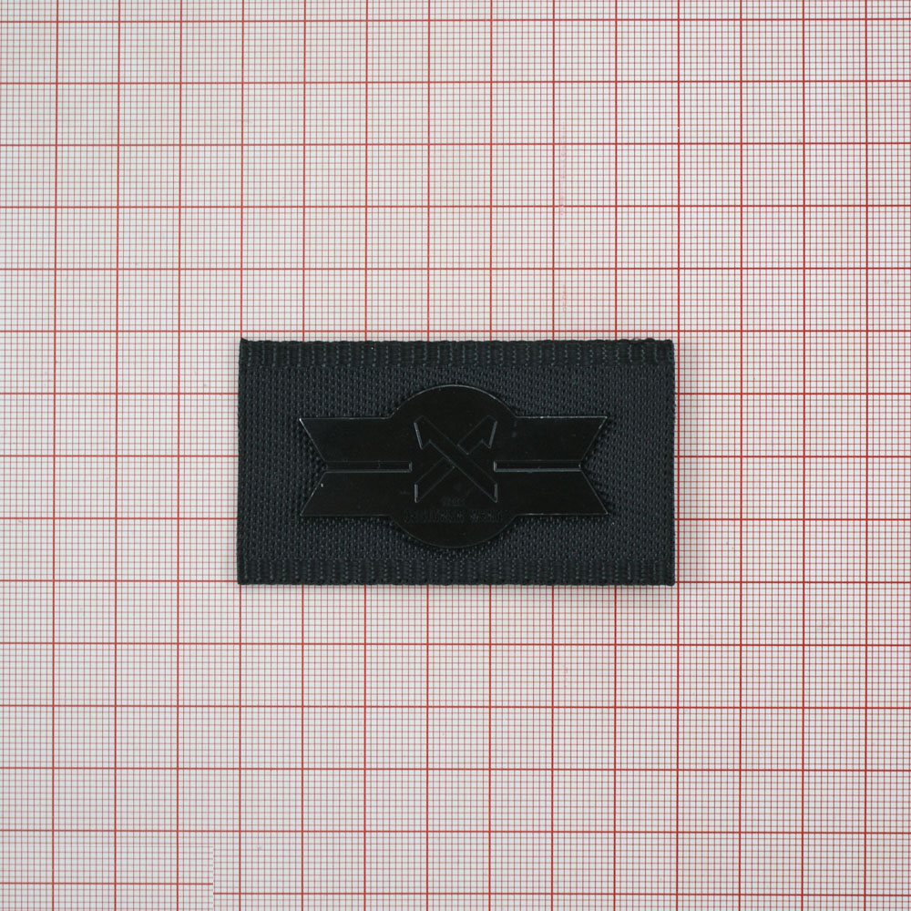 Лейба ткань и металл -Х- 3,8*7см черный, шт. Лейба Ткань