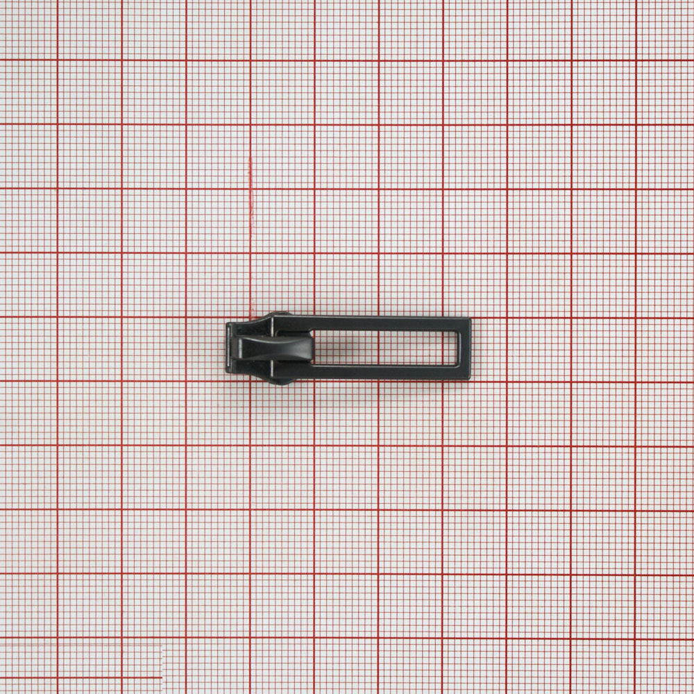 Бегунок металл №5 с подвеской 38*10мм, Прямоугольник, блек никель, шт. Бегунок
