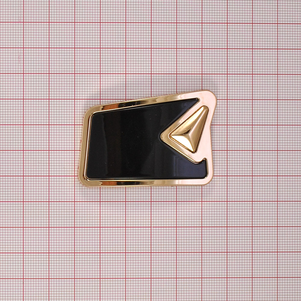 Краб металлический HY-В12827 левый 55*38мм GOLD, black, шт. Крабы Металл Геометрия