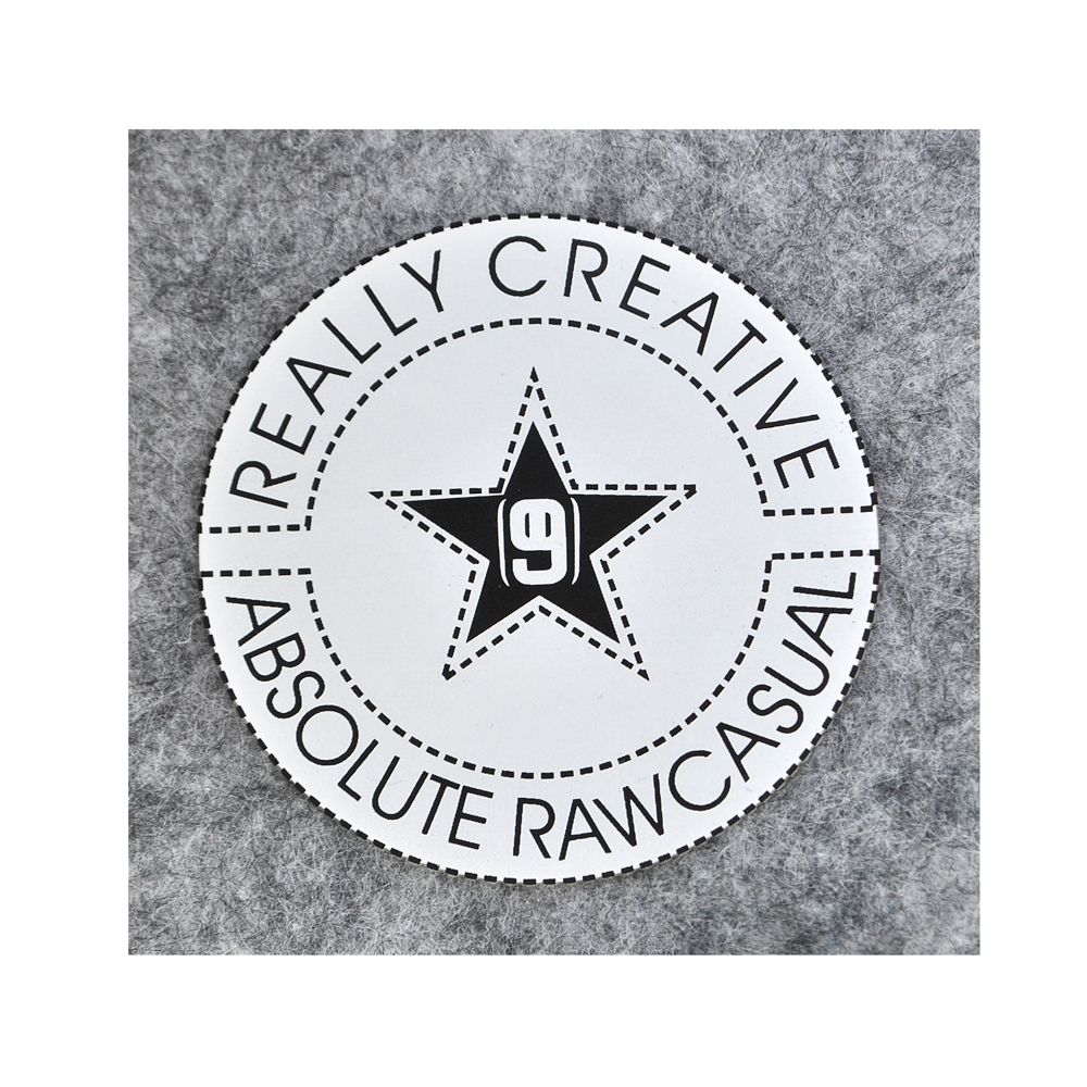 Термоаппликация резиновая Really creative absolute raw casual 62*62мм, круглая, 9 в звезде бело-черная, шт . Термопереводки Резиновые, Термопленка