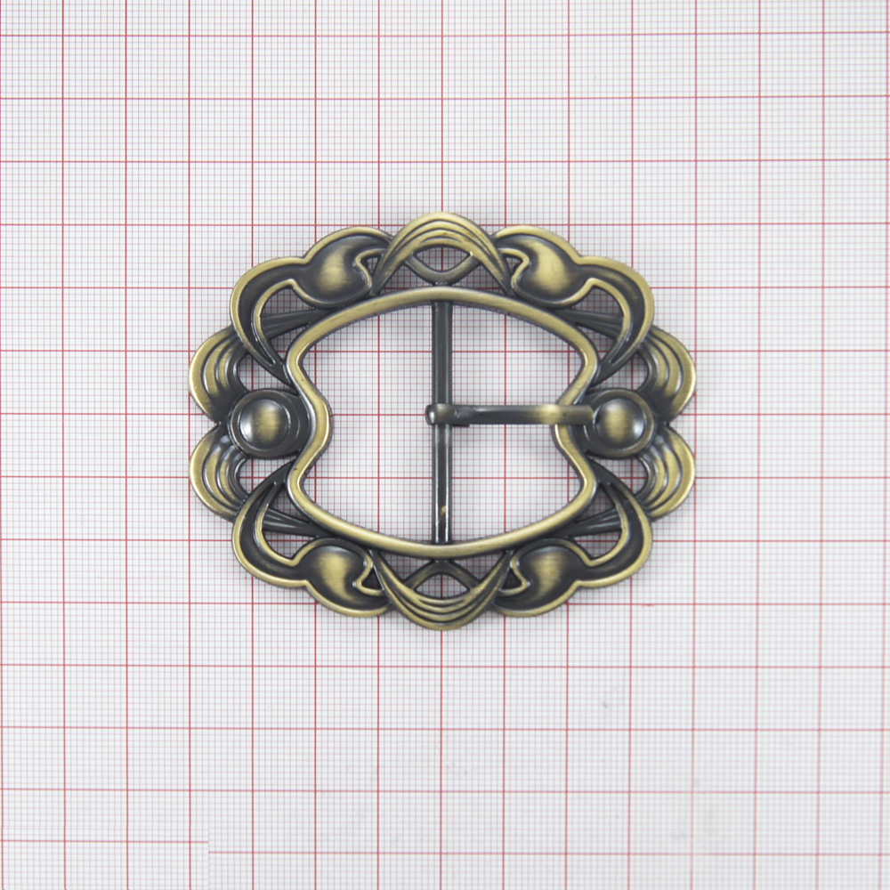 Пряжка металлическая A9609 36мм ANTIK brass. Пряжка
