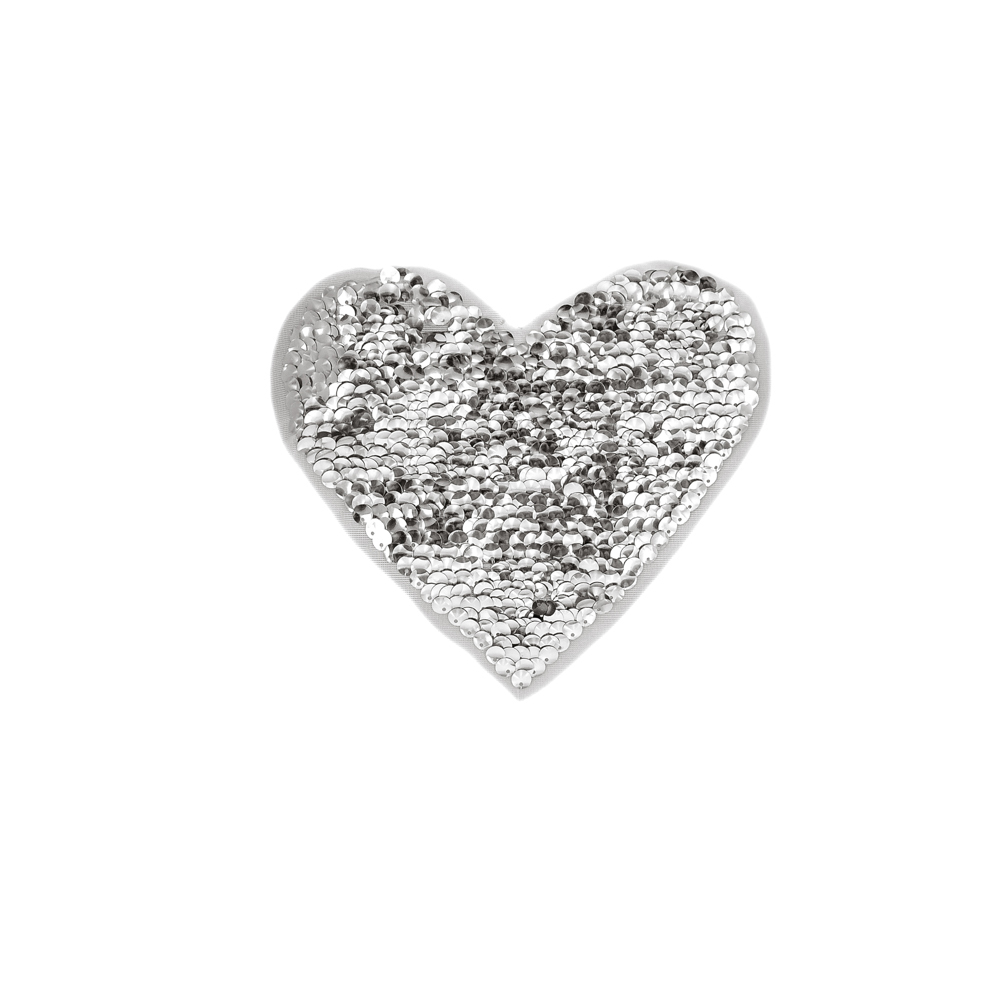Аппликация пришивная пайетки двусторонние LOVE в сердце 20.5*23см, золотой, синий, шт. Аппликации Пришивные Пайетки