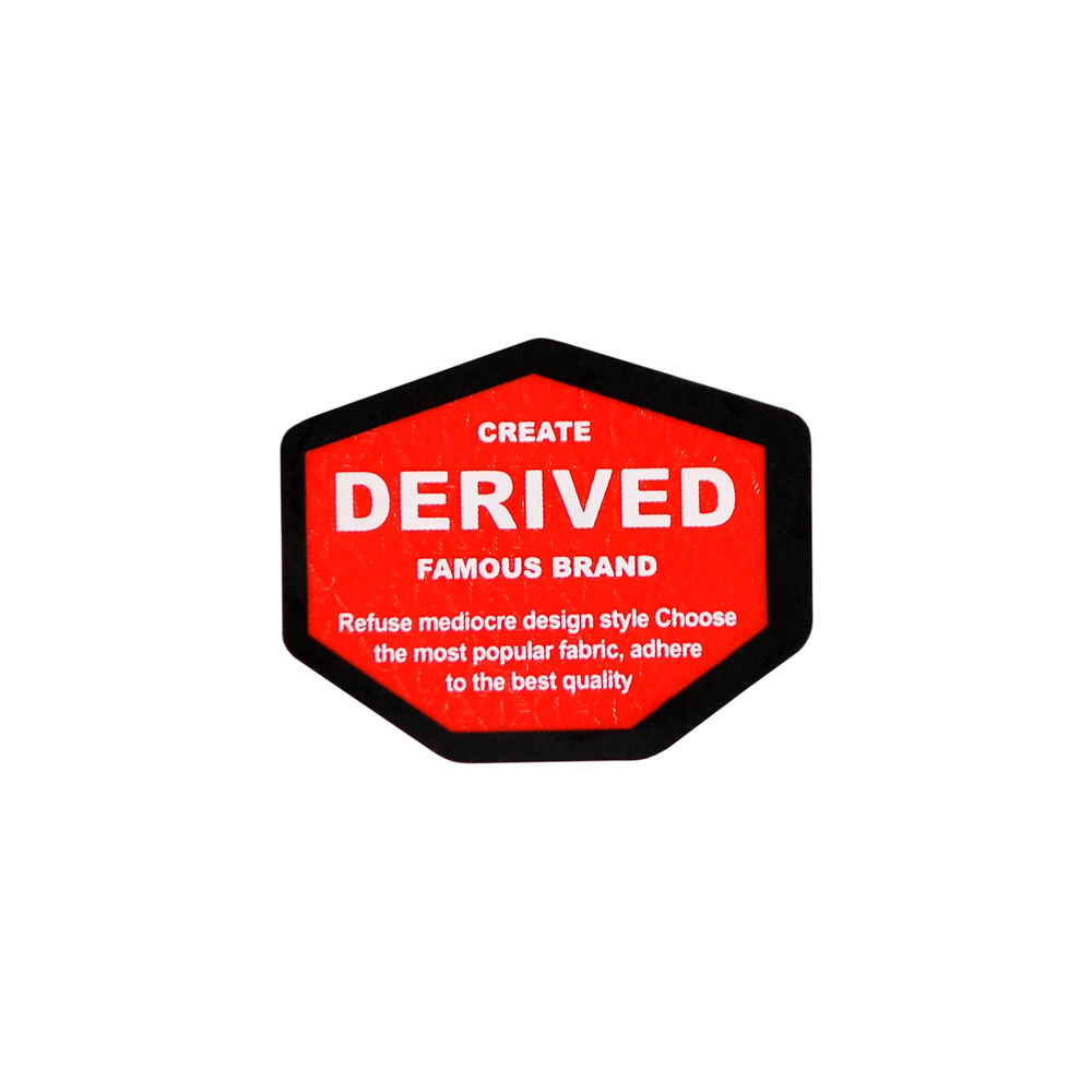 Лейба кожзам DERIVED, 3.5*4.5см, черный, белый, красный, шт. Лейба Кожзам