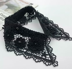 Воротник ажурный, черный, шт. Воротники