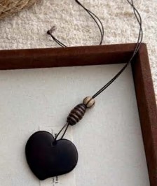 Украшение на шнуре Сердце, черный, коричневый, шт. Украшения