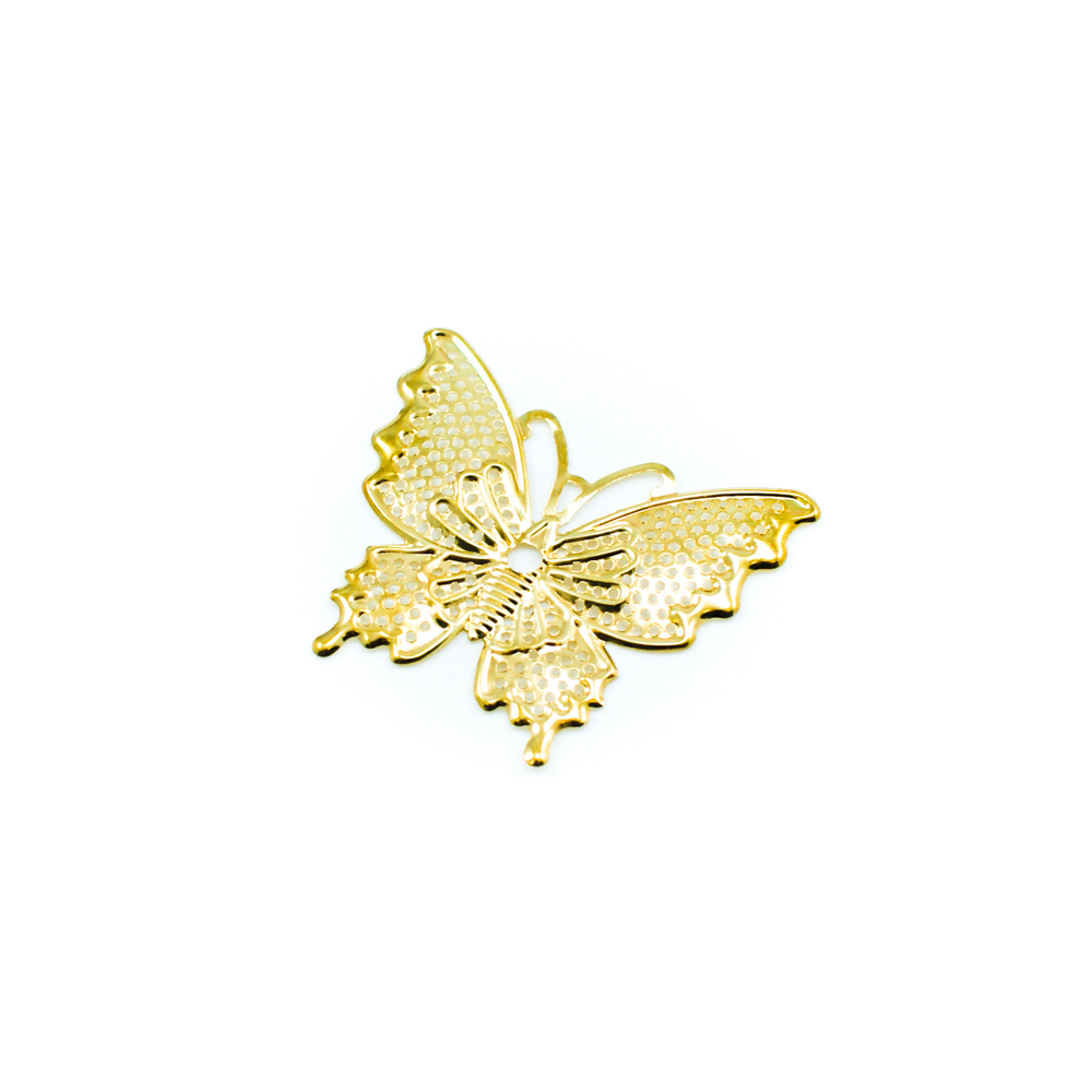 Украшение металл перфорация Бабочка литая 50*40мм GOLD, шт. Декор Металл Перфорация