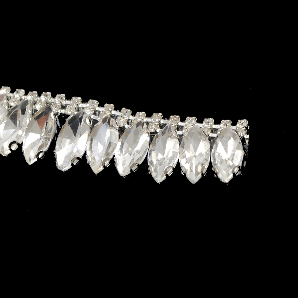 Тесьма стразы клеевая, белые камни, ярд. Тесьма из страз