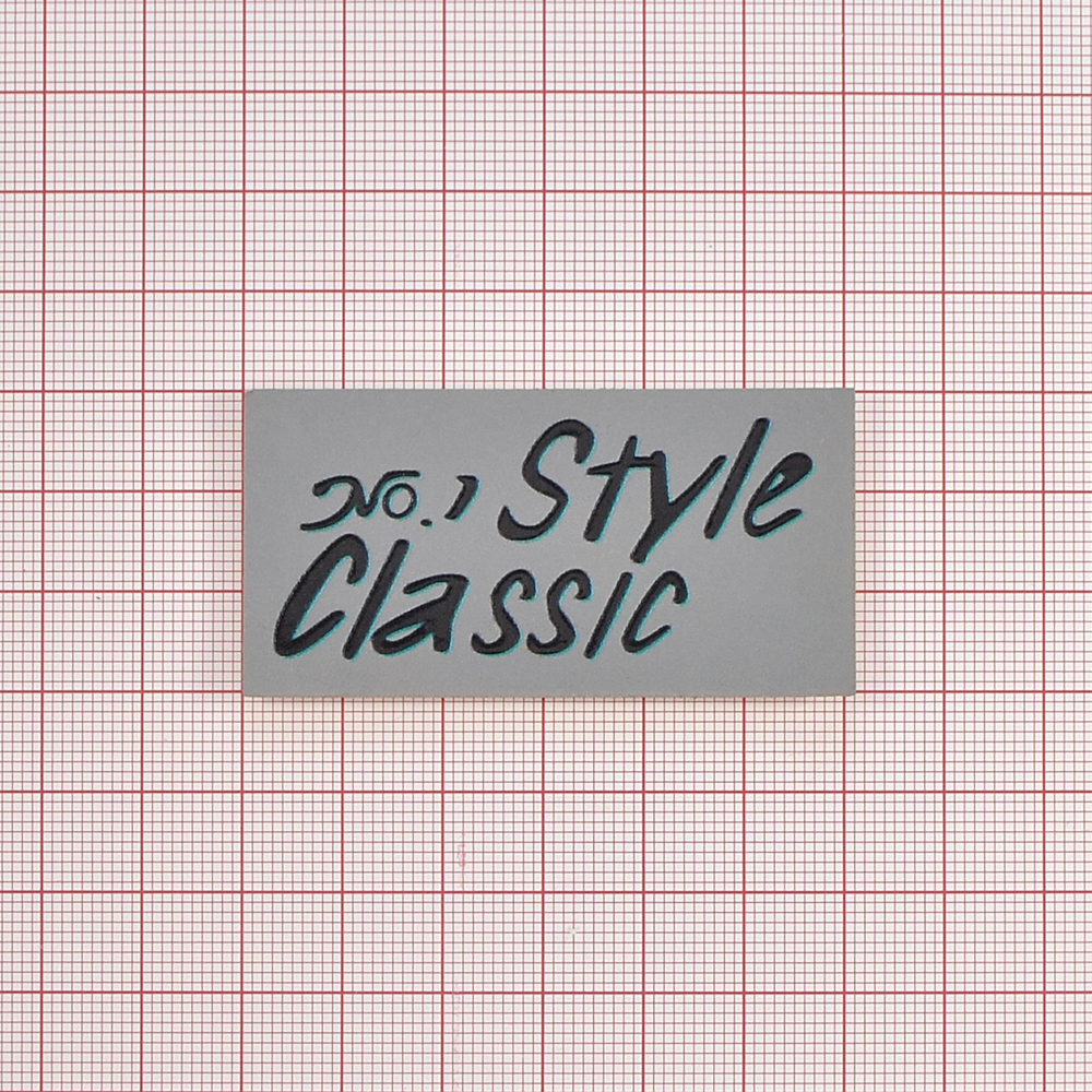 Лейба светоотражающая, STYLE CLASSIC, 3*6см, серый, черный, голубой, шт. Лейба Кожзам