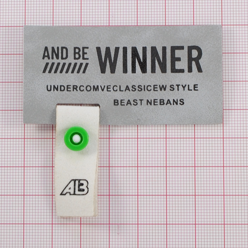 Лейба К/З WINNER, 3,5*7см, сер., бел., черн., зел.,  шт. Лейба Кожзам