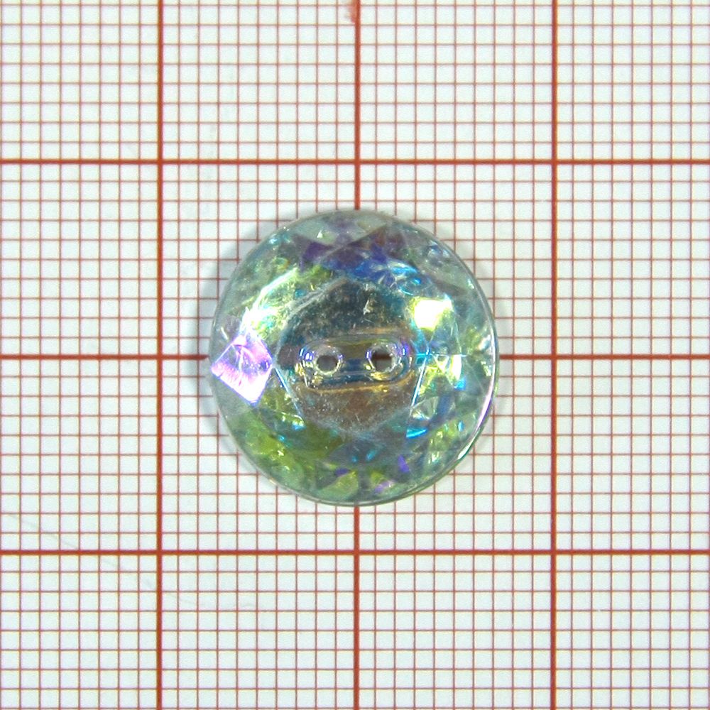 Пуговица акрил Алмазная грань 15мм 2-ударная, хамелеон, шт. Пуговица Акрил, Кристалл