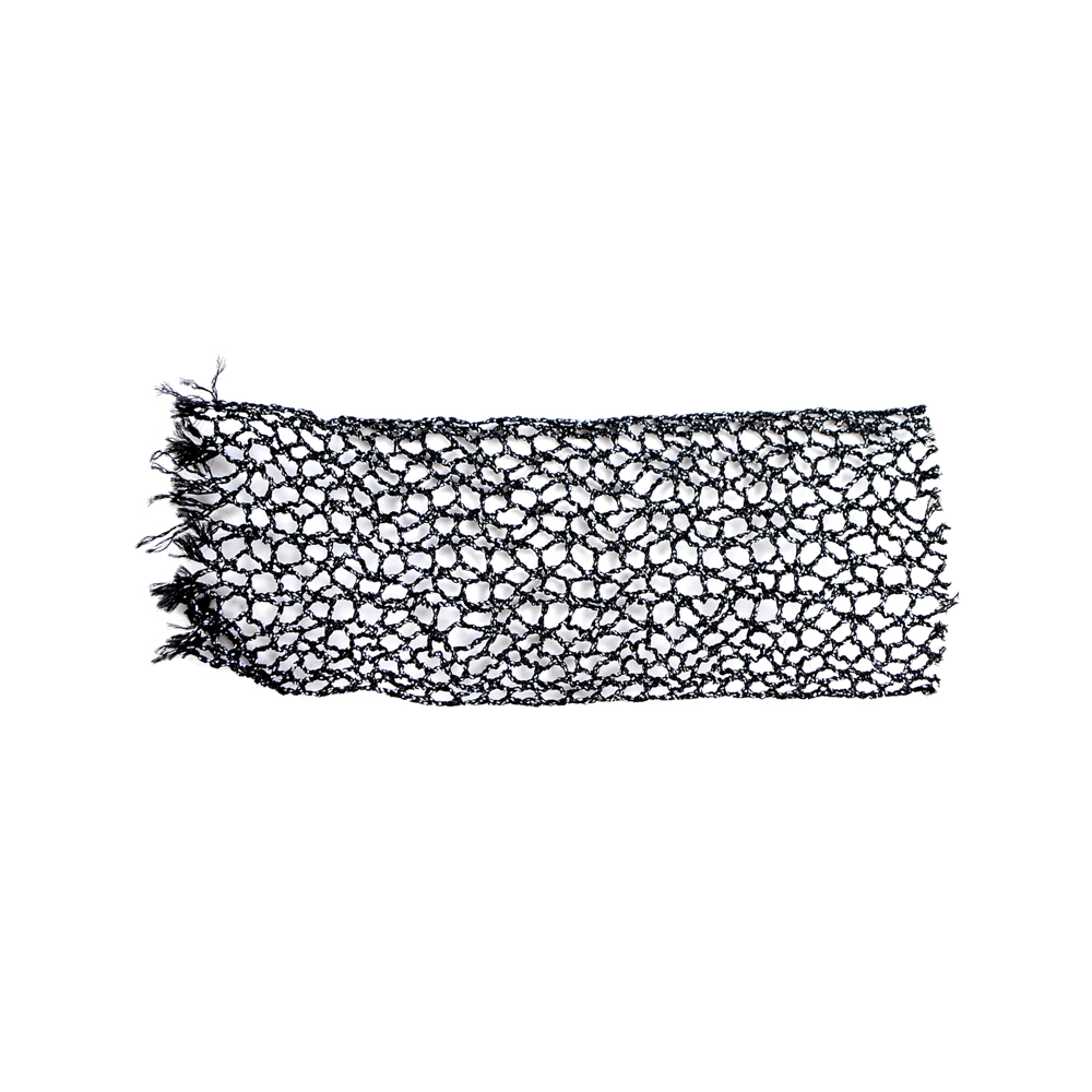 Тесьма Сеть мелкая с люрексом, 4см, черный, ярд. Тесьма