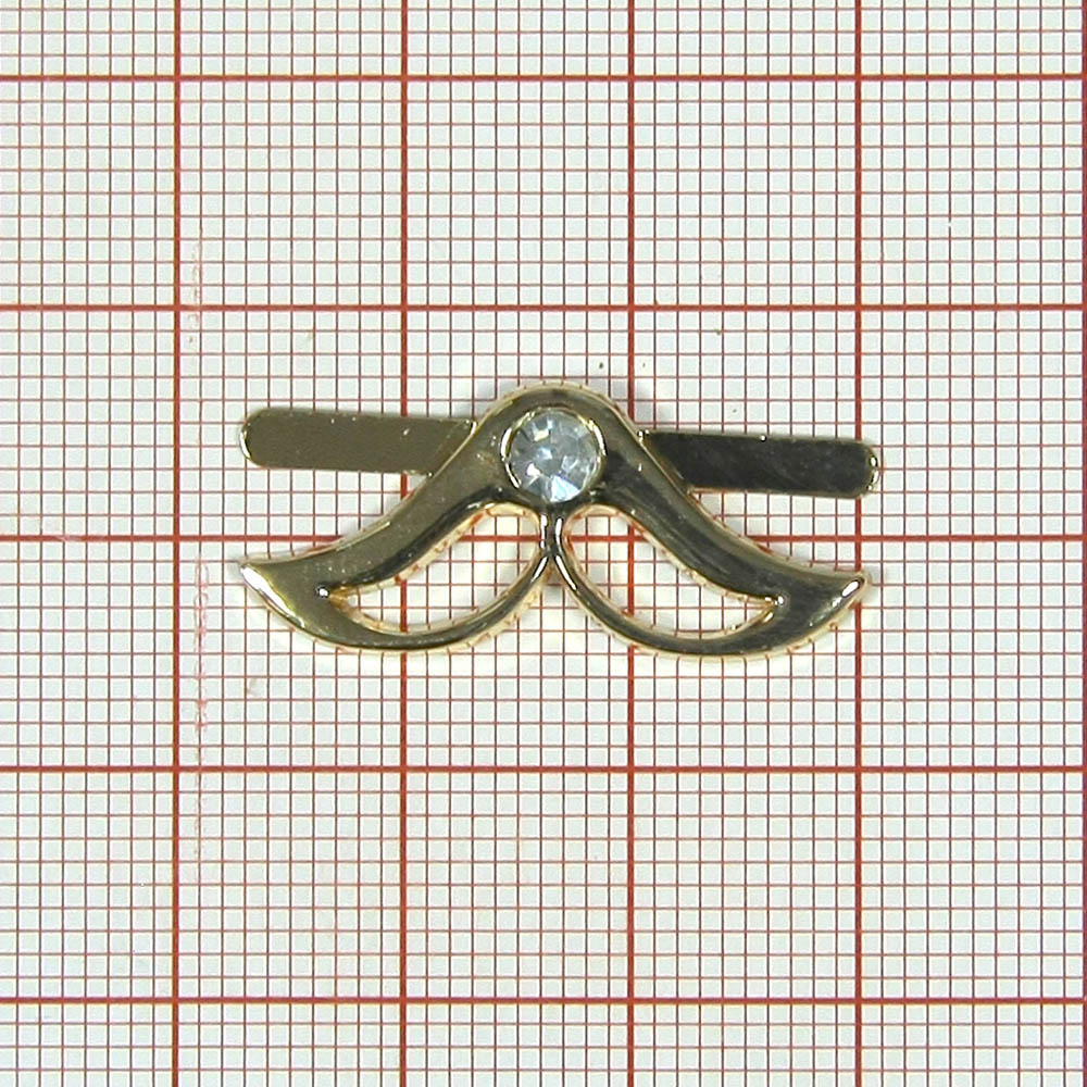 Краб металл 6632 Маскаl 28*12мм GOLD, белый камень SS20, шт. Крабы Металл Геометрия Декор