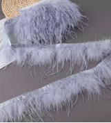 Перья в рулоне, серый, ярд. Перья