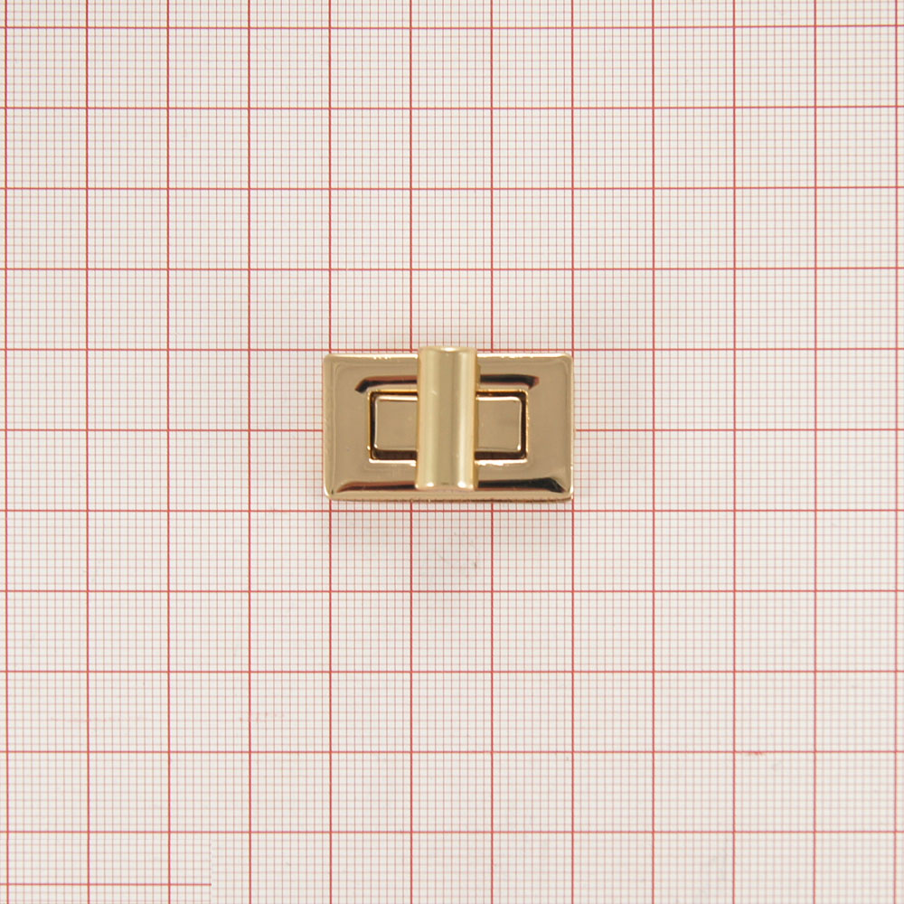 Замок сумочный 1089 твист прямоугольный 30*17мм GOLD, шт. Сумочная фурнитура