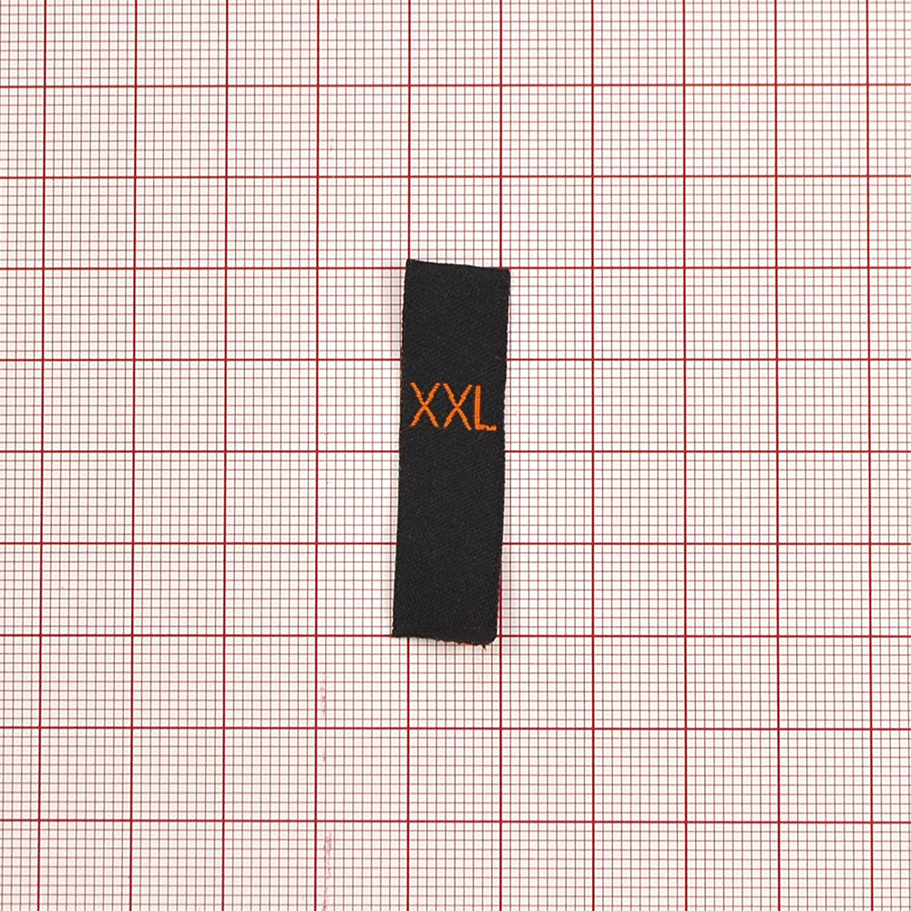 Размерник вышитый  XXL (черный, оранжевый) 50шт. Размерник вышитый черный