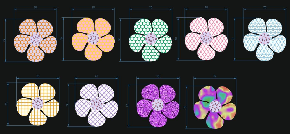 Аппликация композит, клеевая, Цветок, 7см, цвета в ассортименте, SS6 голубой хамелеон 62612, сублимация, королевский атлас, лазер, шт. Аппликация композит