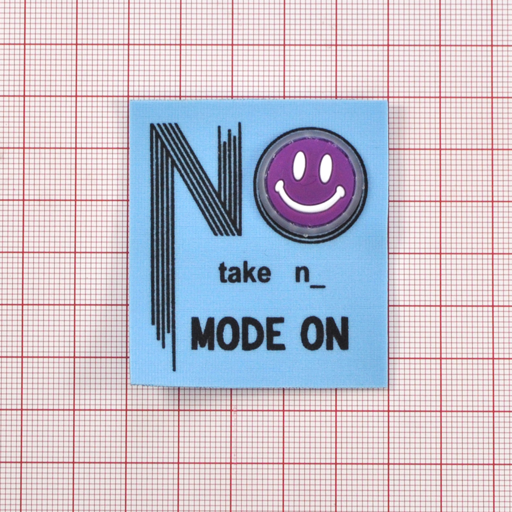 Лейба ткань и резина Mode on, 5,5*5см,  черный, белый, голубой, сиреневый, шт. Лейба Ткань