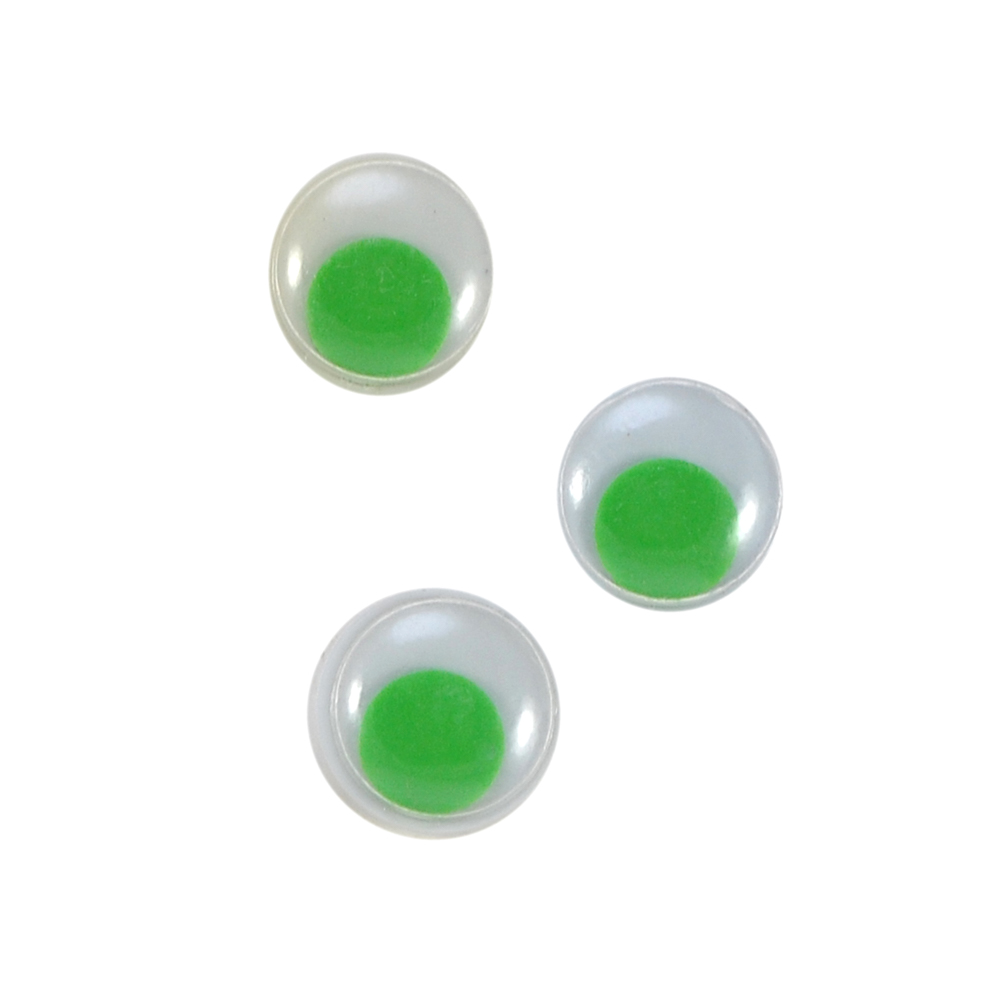 Глаз P-03, 8мм, белый, подвижный зеленый зрачок, 1тыс.шт. Глазики P