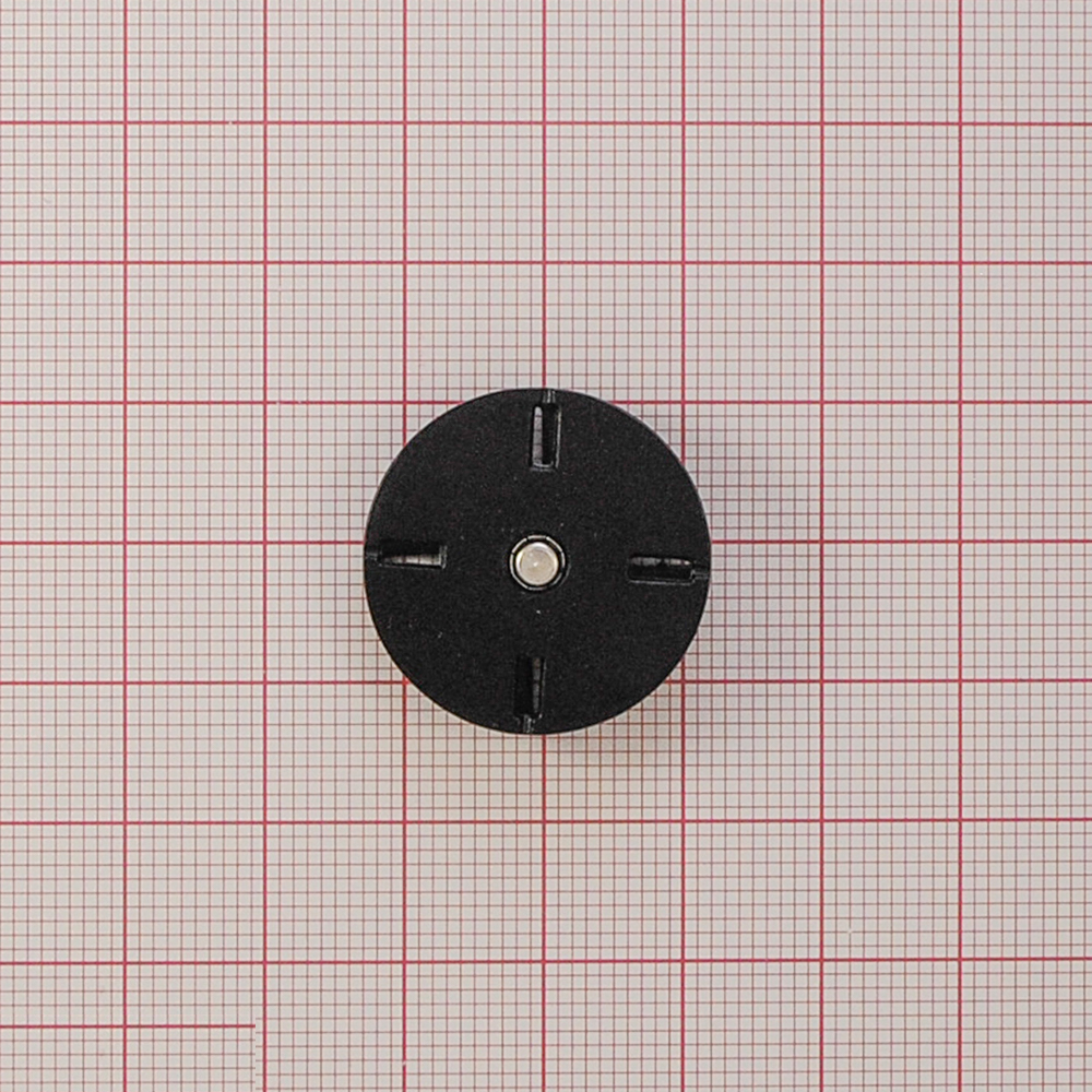 Кнопка металлическая пришивная потайная Круглая 25мм, матовый черный, шт. Кнопка пришивная потайная