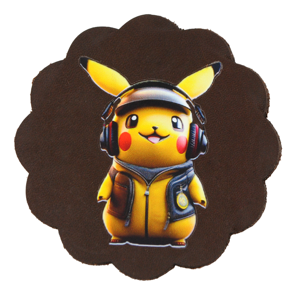 Аппликация композит, Пикачу, 7,9*7,9см, нубук, лазер, DTF флуоресцент, шт. Аппликация композит