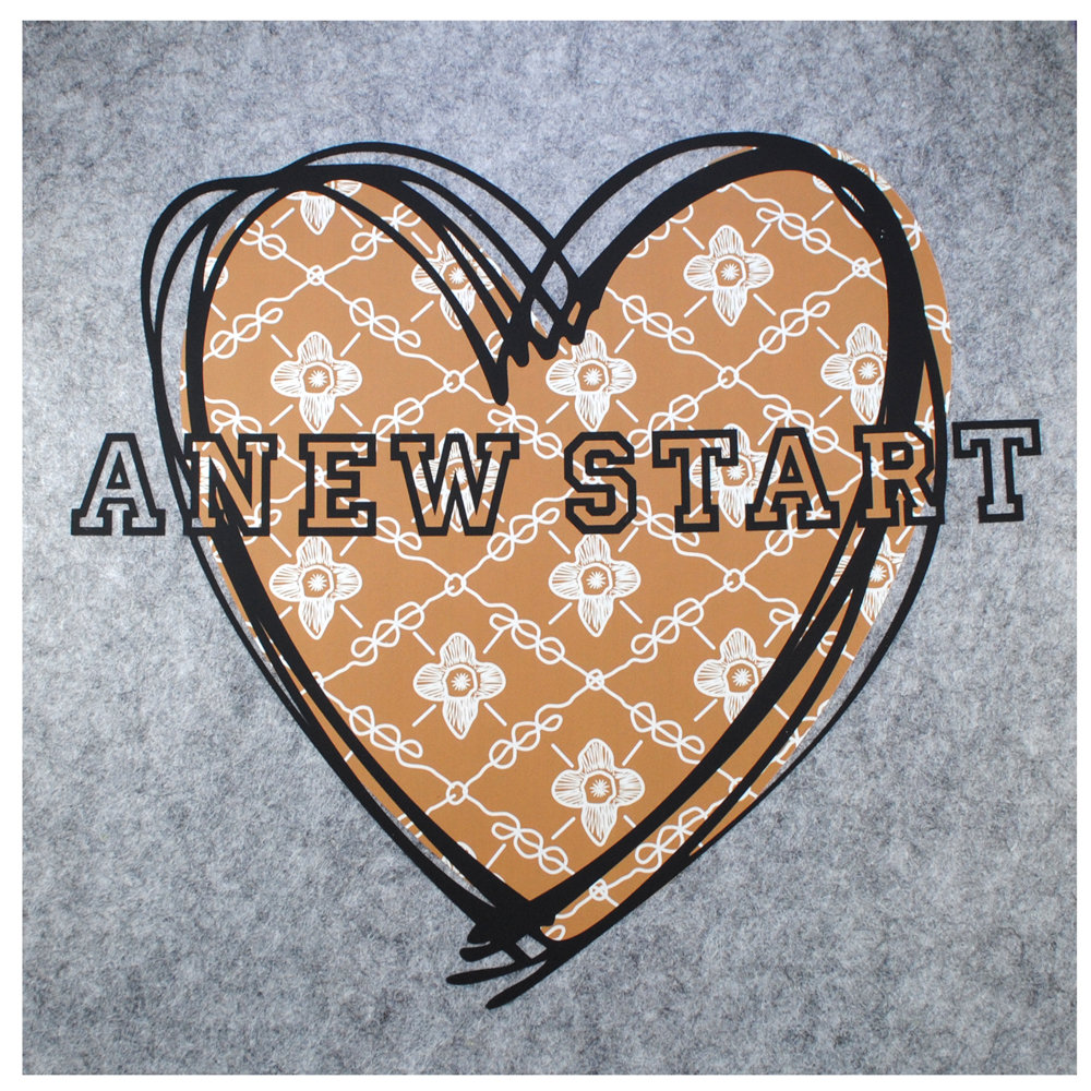 Термоаппликация Сердце A NEW START, 25*23см, коричневый, черный, белый, шт. Термопереводки Ассорти