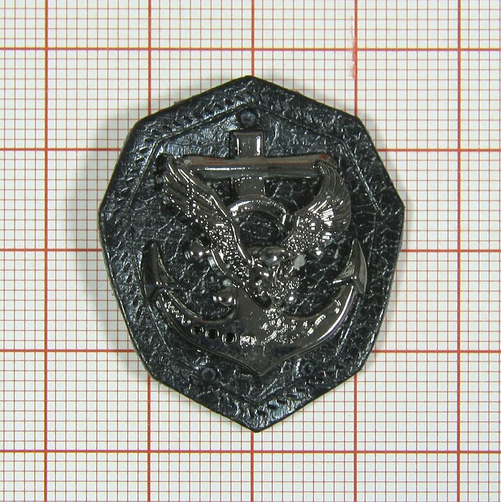 Лейба кожзам Орел-якорь 35*29мм черный, BN. Лейба Кожзам