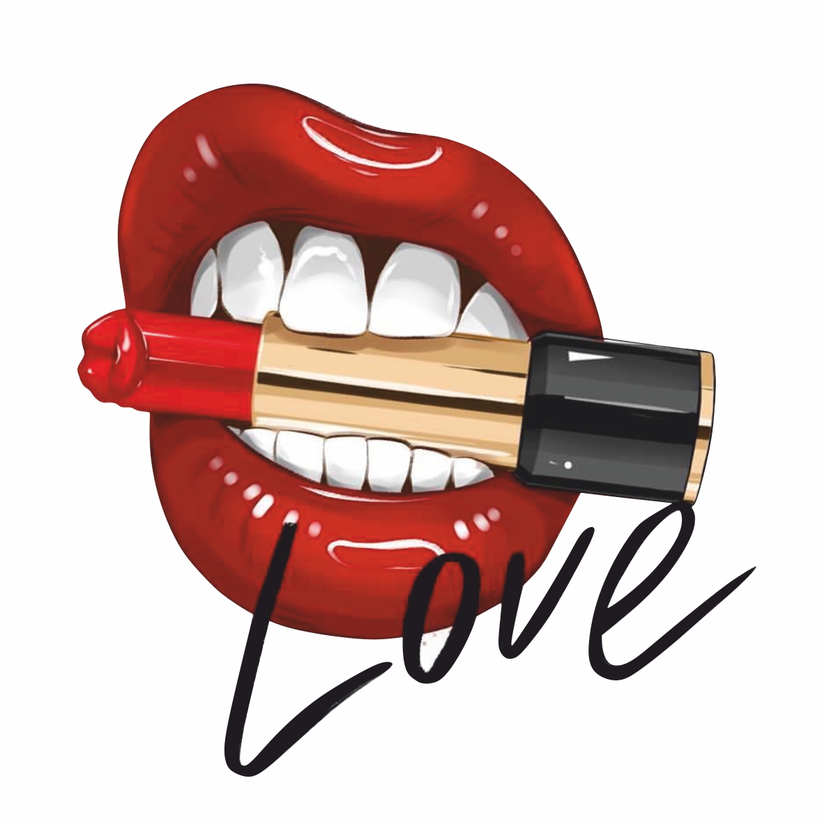 Термоаппликация Губы №22-8 (Love алые с помадой) 15,3*15,7см, шт. Термопереводки Сердца и Губы