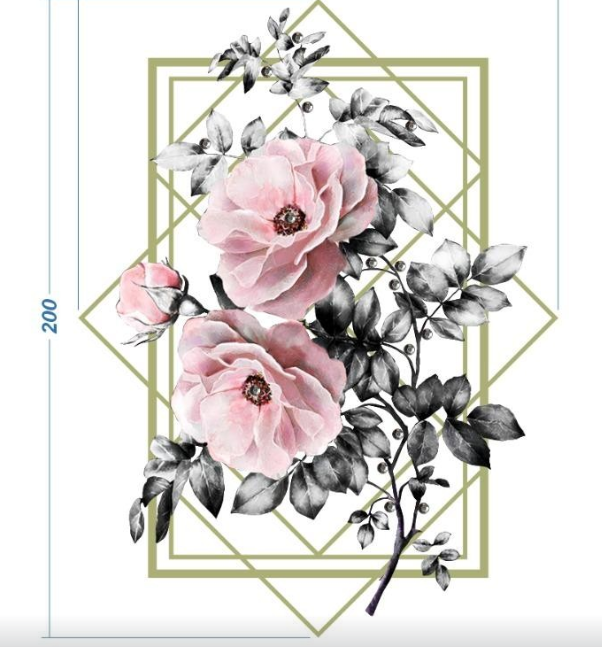 Аппликация композит, Чайная роза, 15*20см, термотрансфер DTF, SS10 25677, шт. Аппликация композит