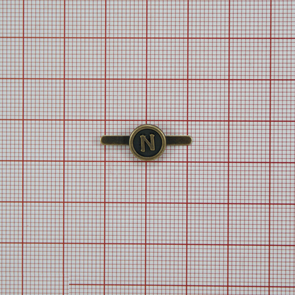 Краб металл N в овале 9*9мм antic, шт. Крабы Металл Надписи, Буквы