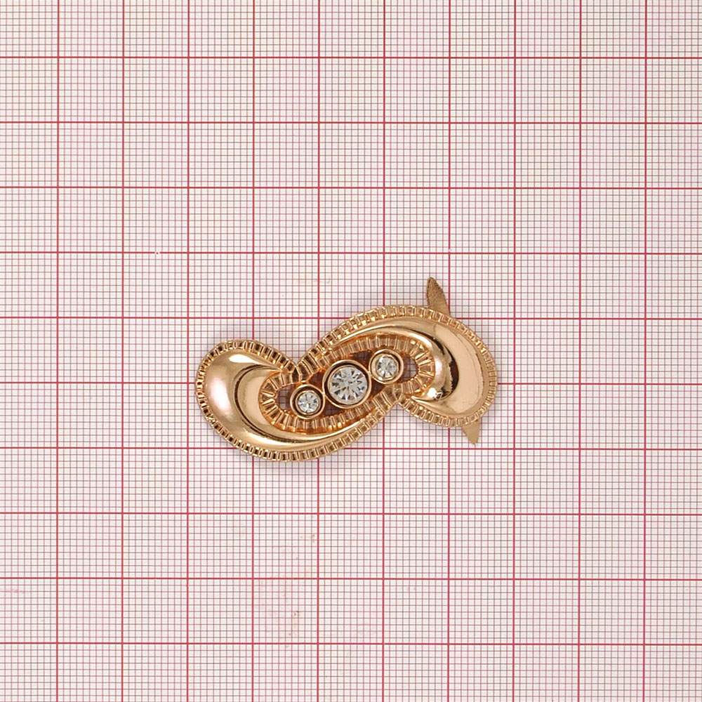 Краб металл Устрица 45*20мм GOLD, белые камни. Крабы Металл Геометрия Декор