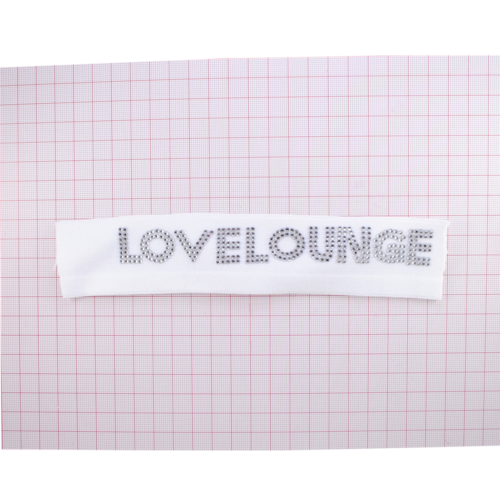 Резинка со стразами LOVE LOUNGE, 4см, белый, ярд. Резинка