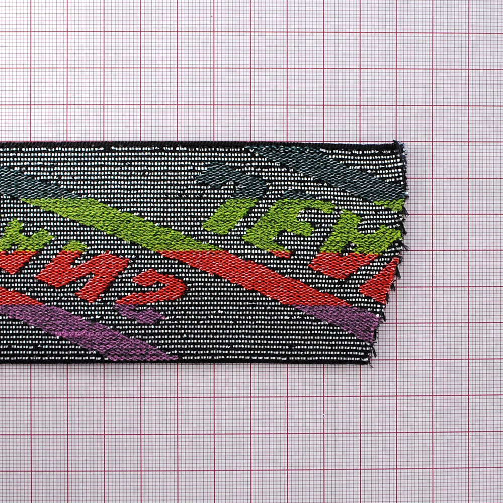 Резинка JEANS 6см, черный, салатный, зеленый, розовый, фиолетовый, серебряная нить, 50ярд. Резинка