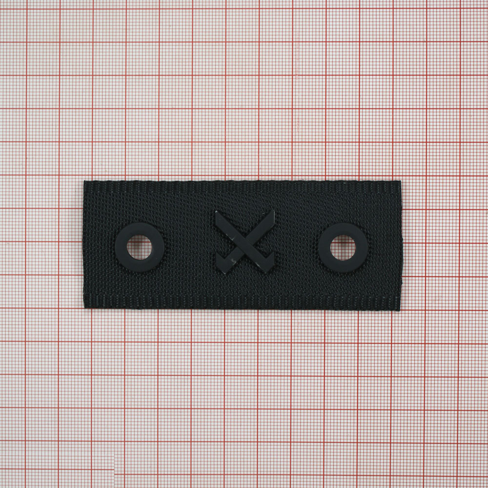 Лейба ткань и металл Х 3,8*9,5см черный, шт. Лейба Ткань