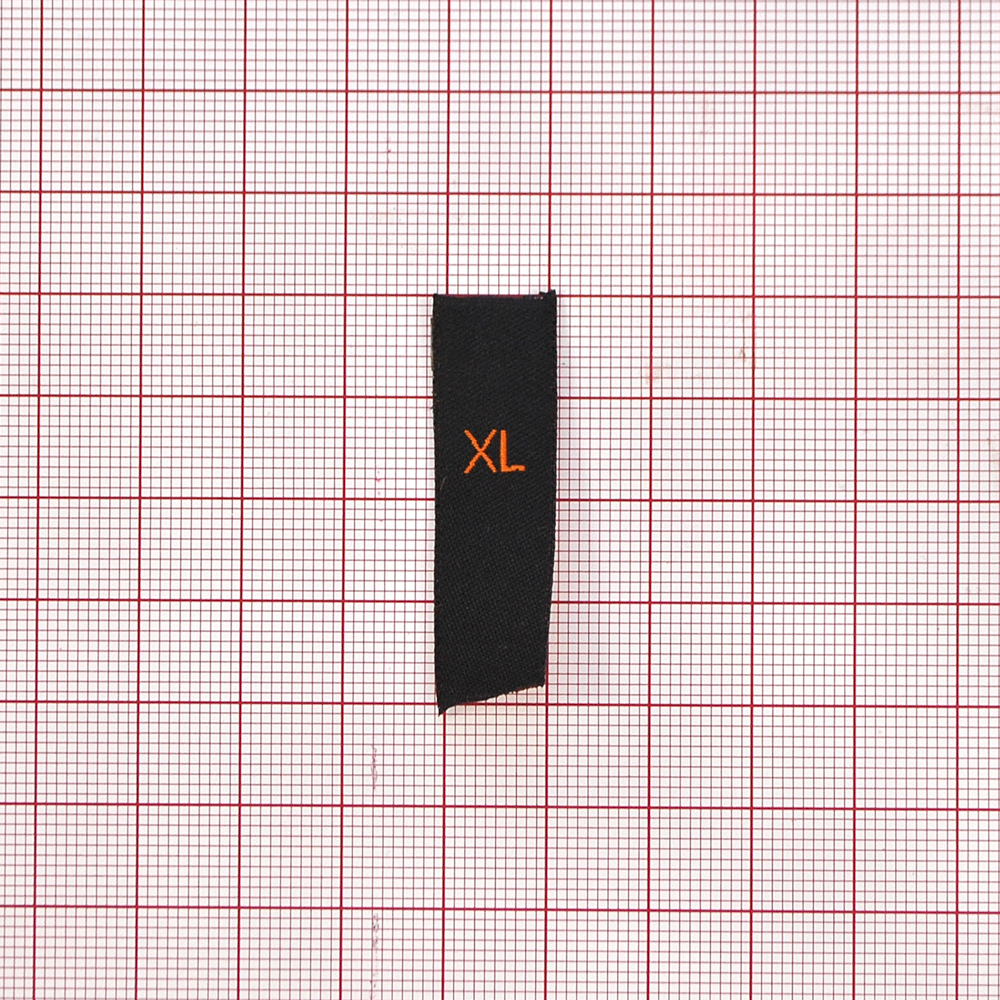 Размерник вышитый  XL (черный, оранжевый) 50шт. Размерник вышитый черный