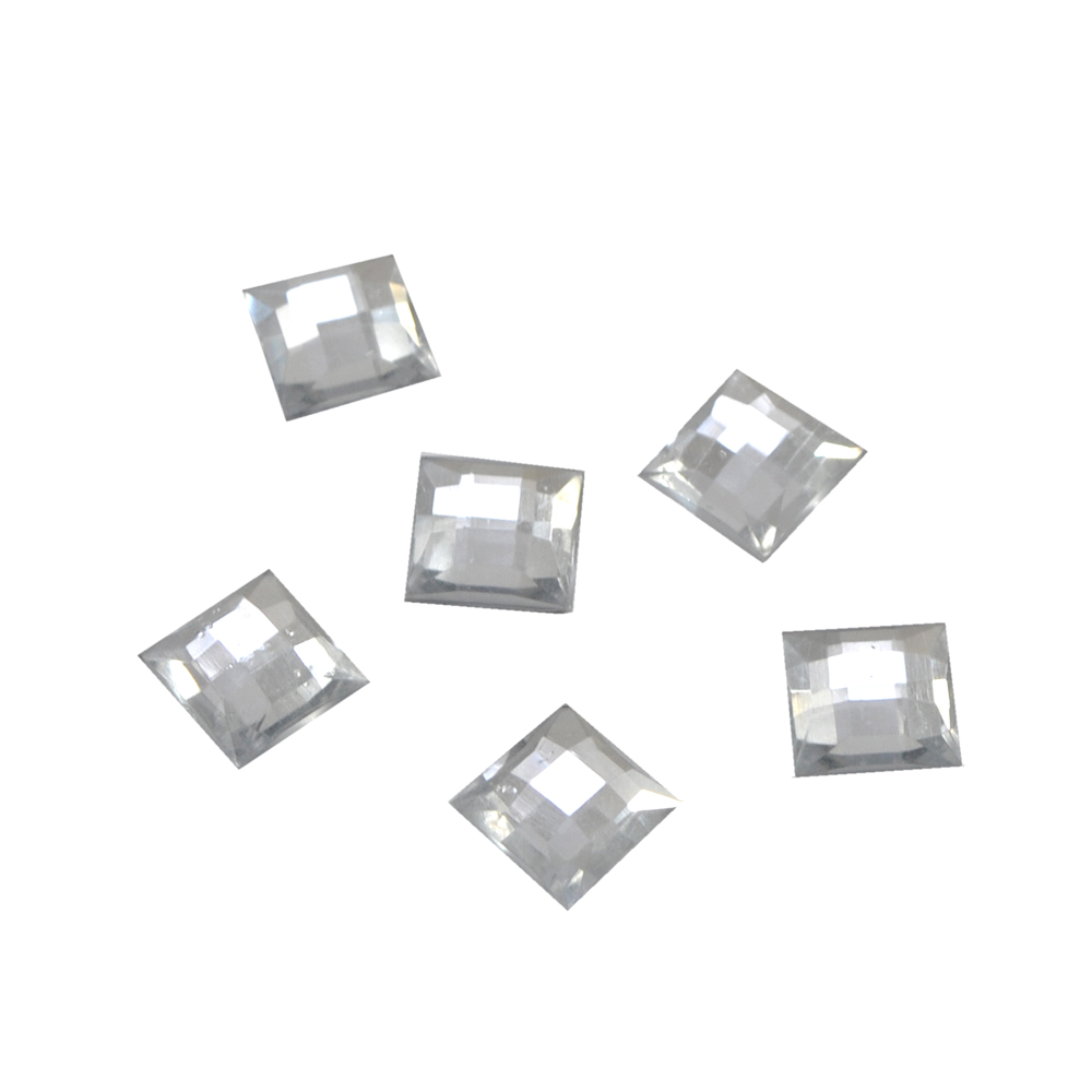 Стразы Д на клей, квадрат 10*10мм бел.кристал 38, 1тыс.шт. Стразы на клей