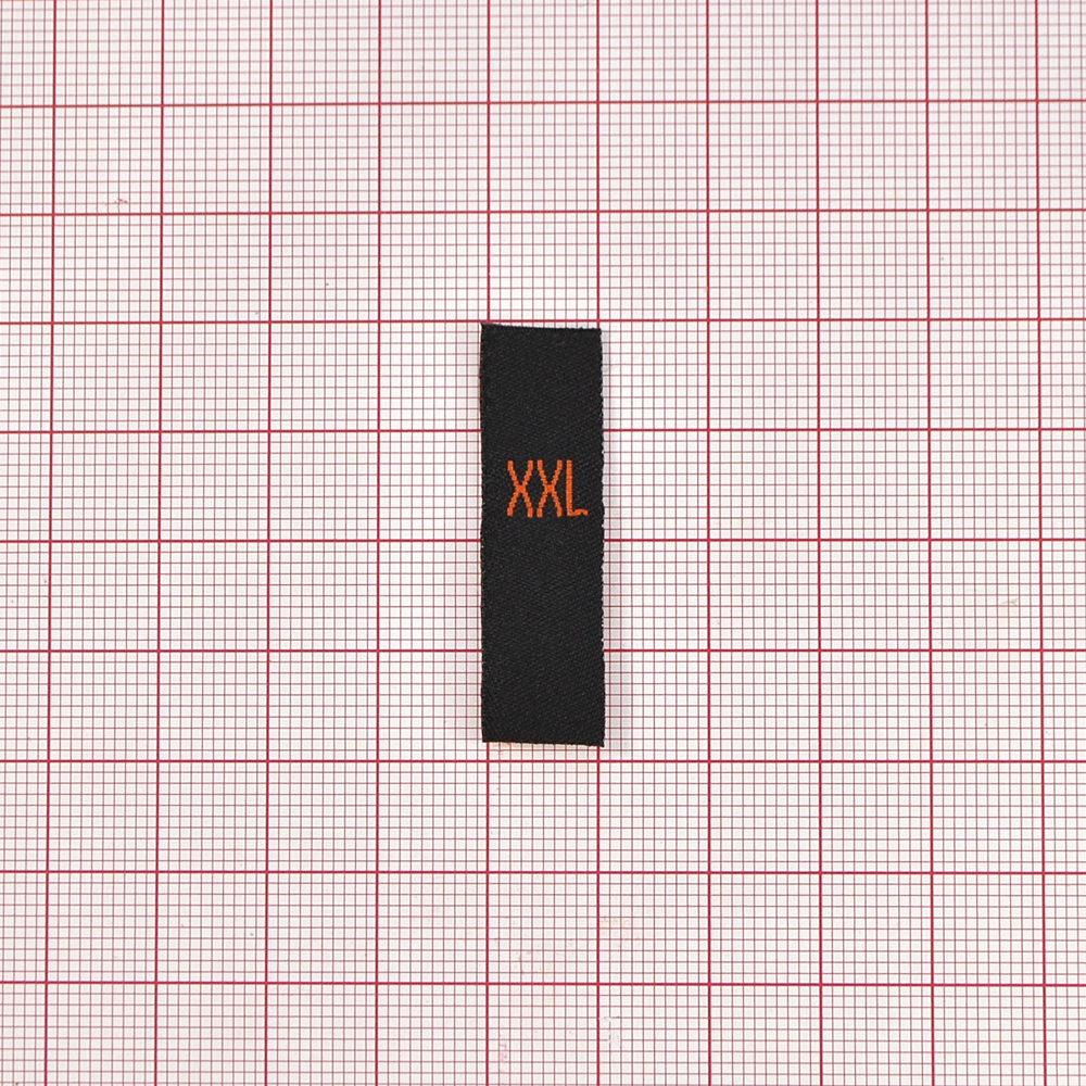 Размерник штучный вышитый  XXL (черный, оранжевый). Размерник вышитый черный