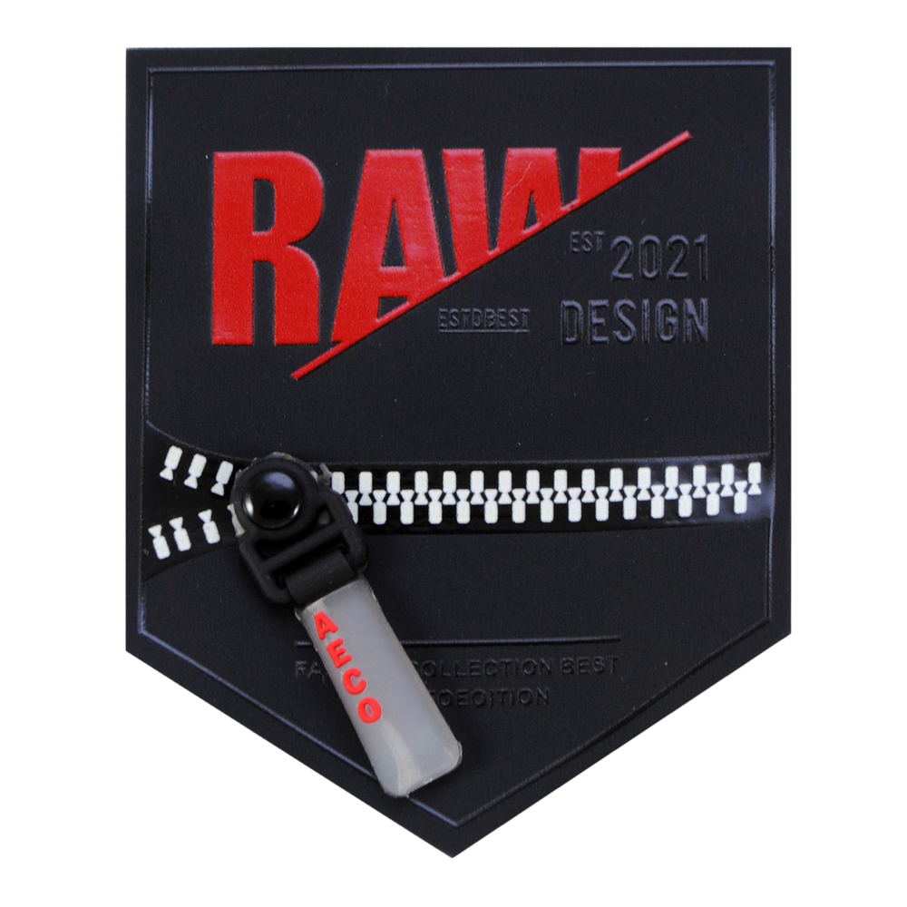 Лейба клеенка с хольнитеном Карман RAW (design), с имитацией молнии, 8*6,5см, чёрный, красный, шт. Лейба Клеенка