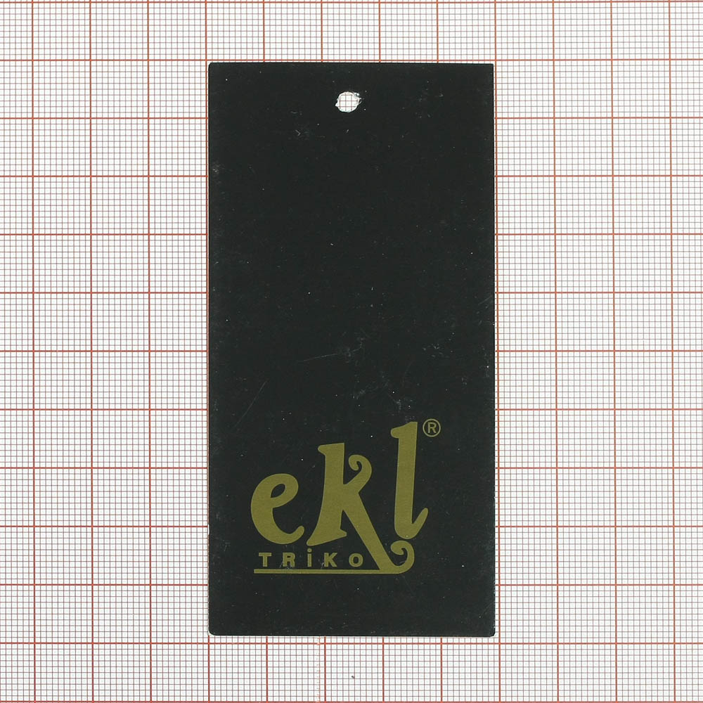 Этикетка бумажная EKL triko 50*100мм, черная, золотой лого /обычный картон/, шт. Этикетка бумага