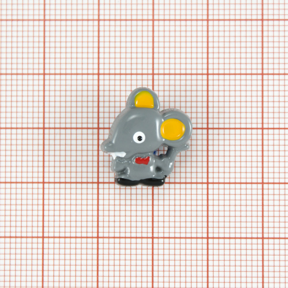 Пуговица детская CD-094 Мышка серая 17,8мм, шт. Пуговица Детская