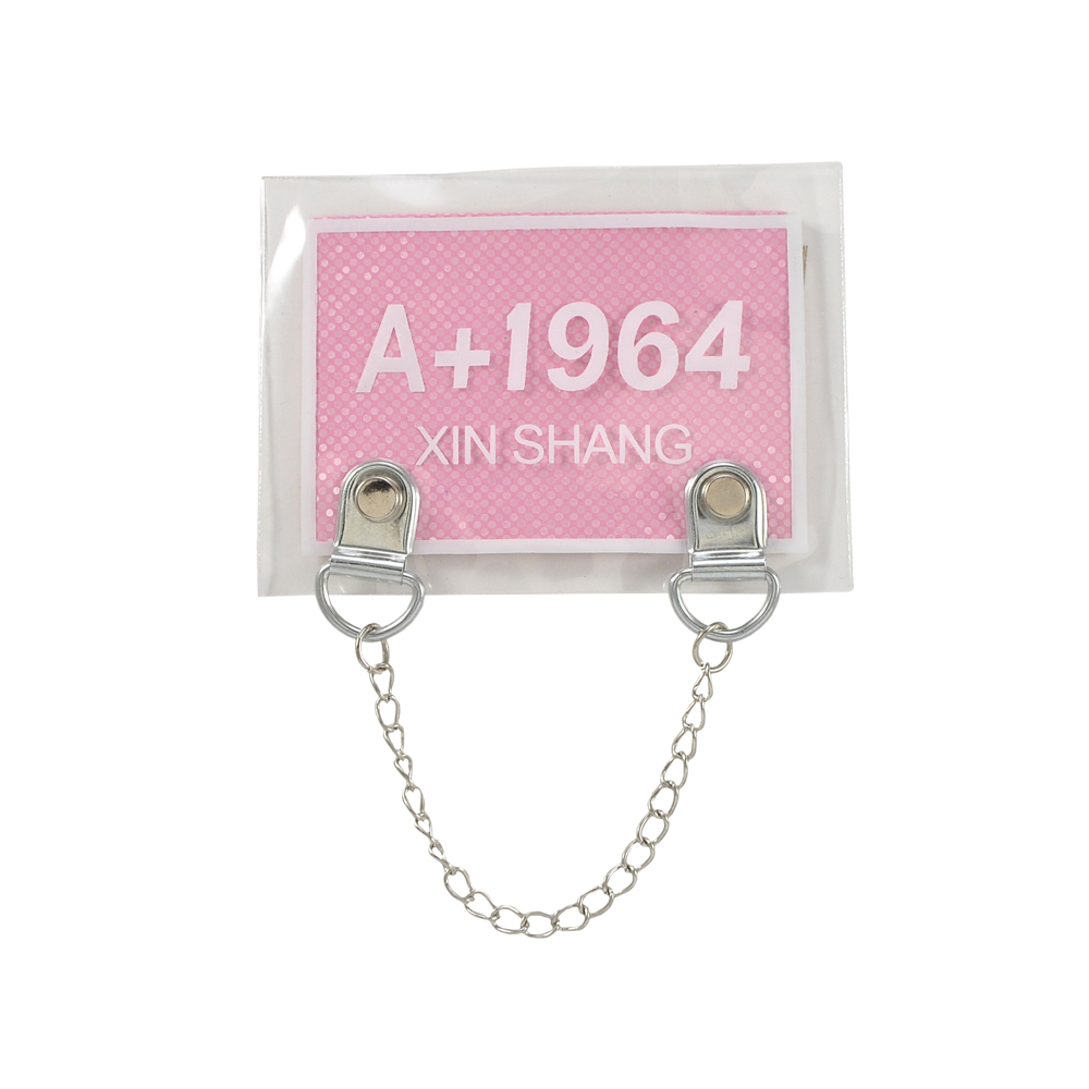 Лейба клеенка с цепочкой А+1964, 6*8см, розовый, белый, никель, шт. Лейба Клеенка