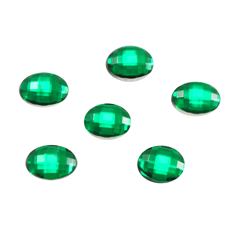 Стразы Д на клей, овал 8*10мм темн-зелен 18, 1тыс.шт. Стразы на клей