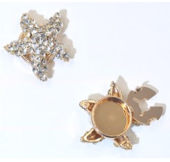 Клипса для пуговицы Звезда, золото, стразы. шт. Украшение для пуговицы