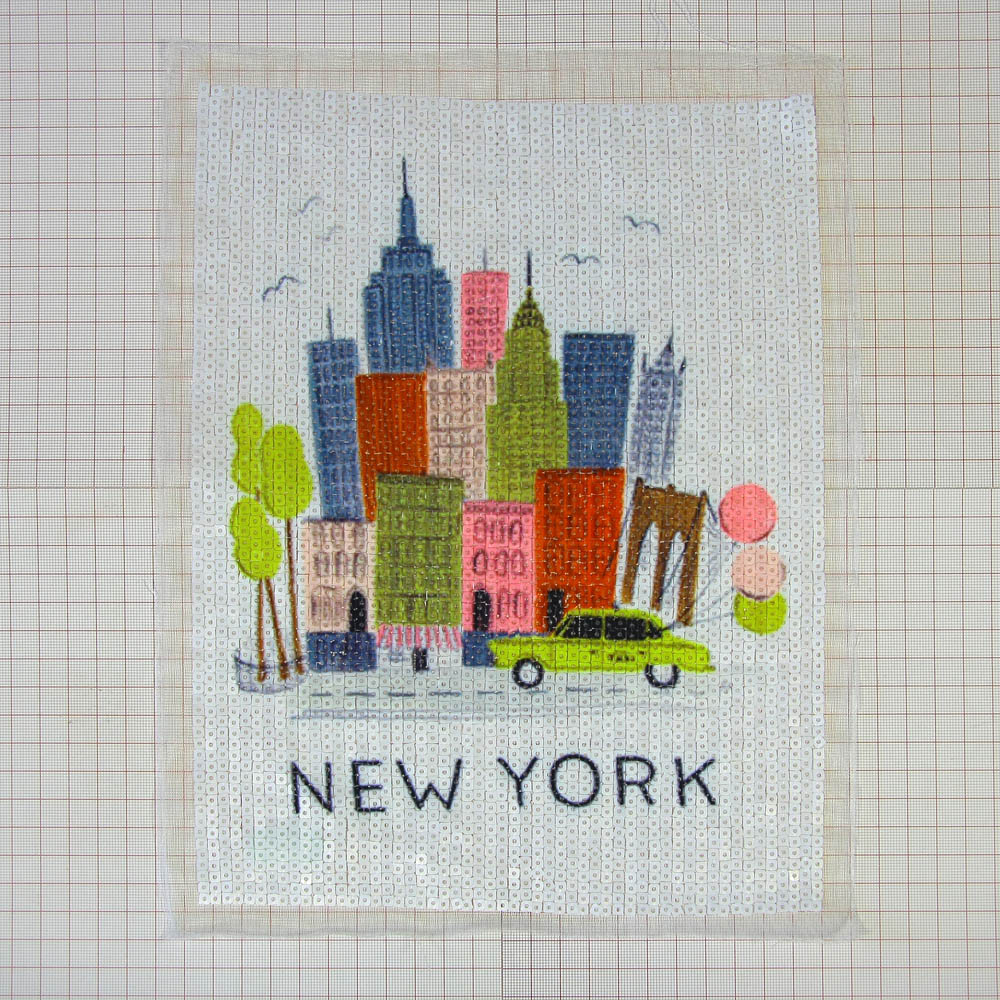 Аппликация пришивная пайетки New York Небоскребы 22*29см белые пайетки, цветной рисунок, шт. Аппликации Пришивные Пайетки