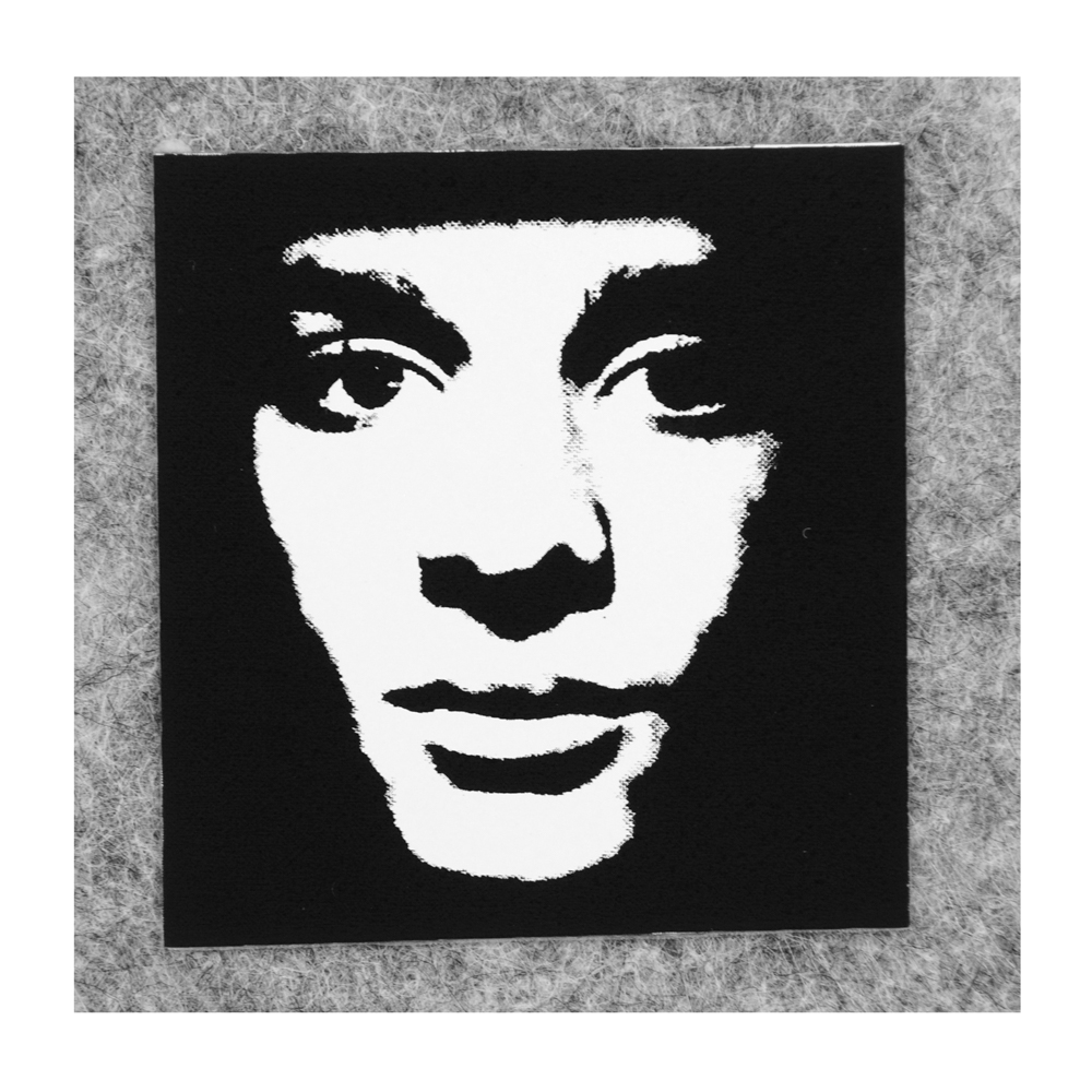 Термоаппликация резиновая Лицо 50*45мм, черно-белая, шт. Термопереводки Резиновые, Термопленка