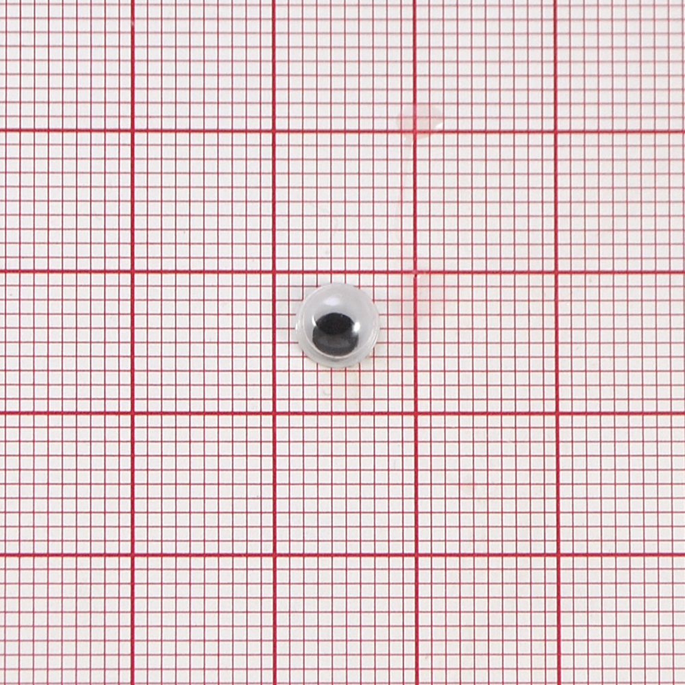 Глаз MR-6, круглый, белый, черный подвижный зрачок, 1тыс.шт. Глазики MR