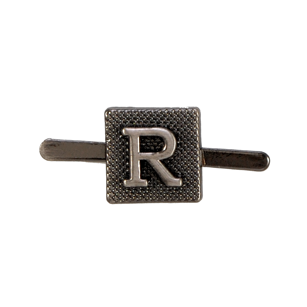 Краб металл буква "R", 1*1см, сатин блек никель, шт. Крабы Металл Надписи, Буквы