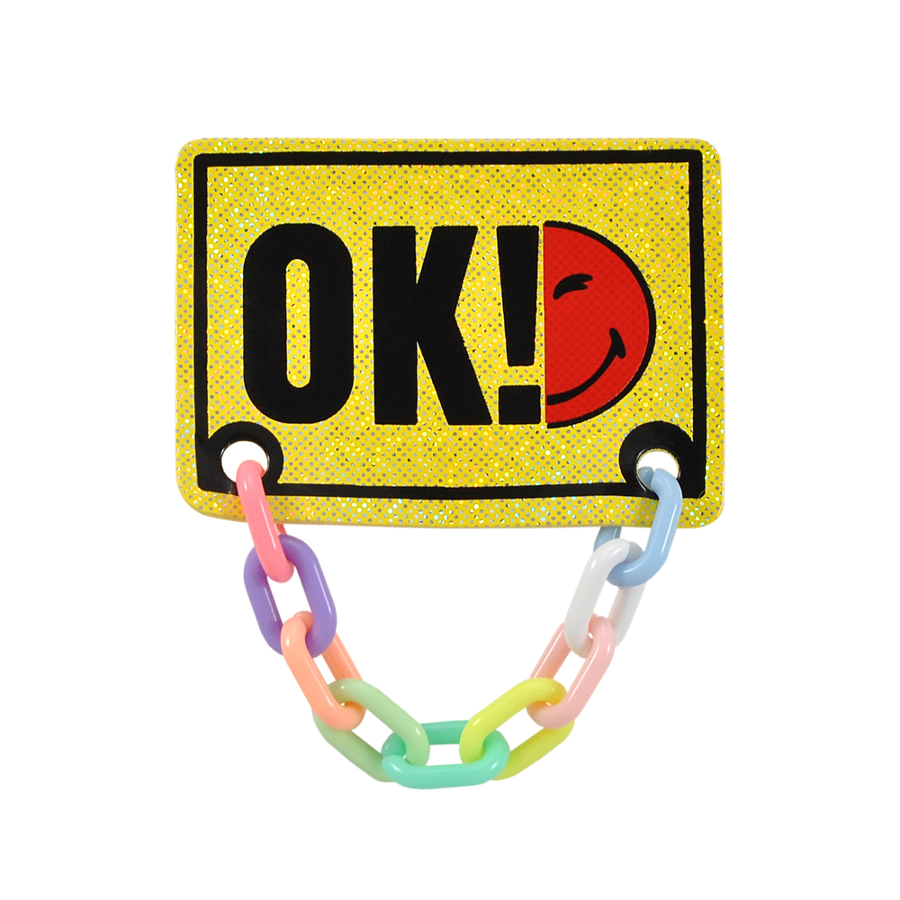 Лейба клеенка с радужной цепочкой ОК! 4,5*6,3см, желтый, красный, черный, шт. Лейба Клеенка